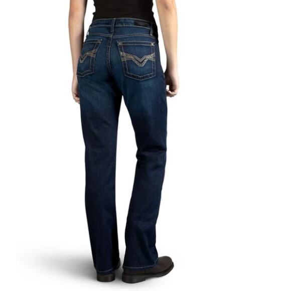 Harley Davidson Boot Cut Embellished Mid-Rise Jeans Dark Indigo Vintage Sz 6 NWT - Picture 4 of 4